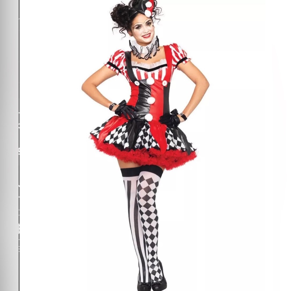 Leg Ave Harlequin Clown Costume Small NWT